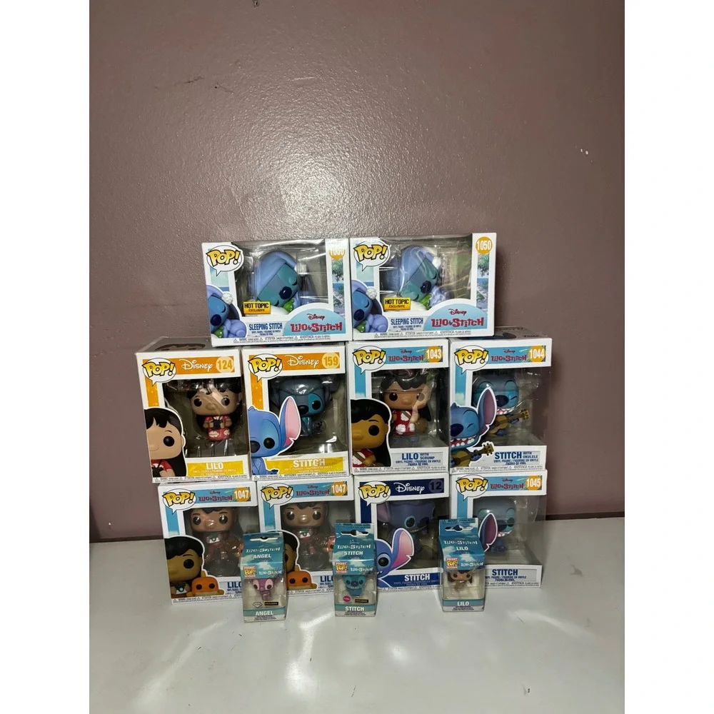 Lilo & Stitch Funko Pop Lot Hot Topic Exclusive Sleeping Stitch Lilo Angel